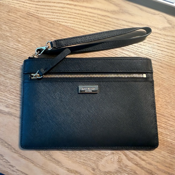 Michael Kors Other - Kate Spade Tinie Laurel Way Black Leather Wristlet Wallet WLRU2677
